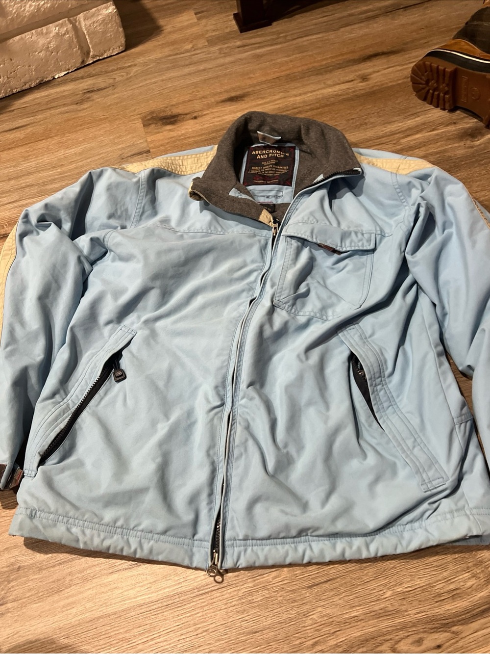 Abercrombie & Fitch Pale Blue Zip-Front Lightweight Jacket
